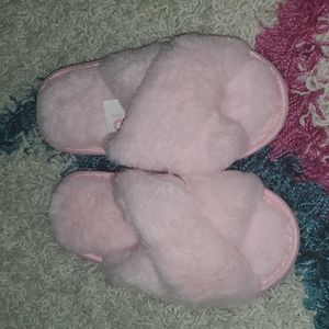 Pink girl fuzzy slippers